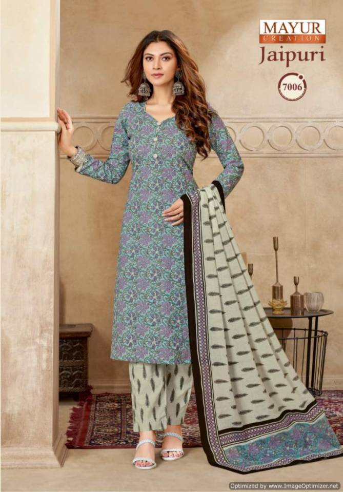 Jaipuri Vol 7 By Mayur Printed Pure Cotton Dress Material Wholesale Market In Surat